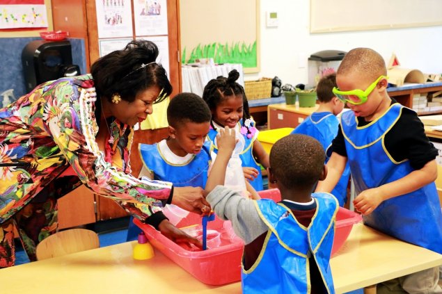 PK Teacher and Children